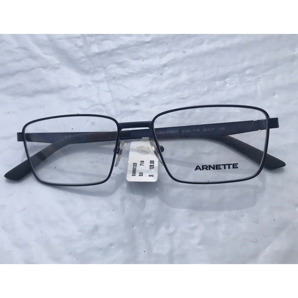 Arnette Vesterbro 6123 716 Matte Black Rectangular Men Eyeglasses 53-17-145 NEW